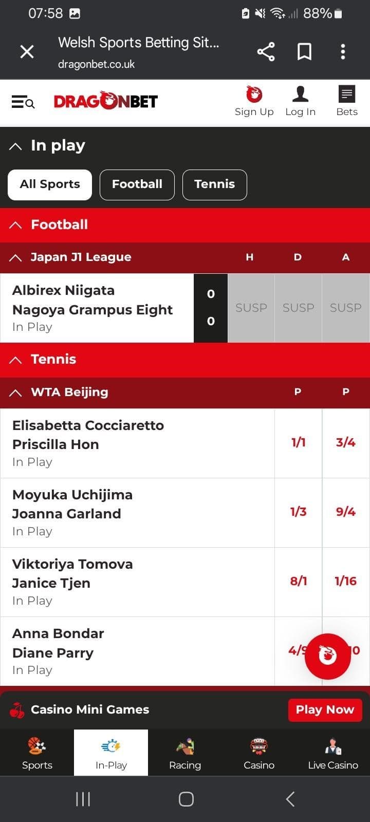 Live Betting & Streaming dragonbet