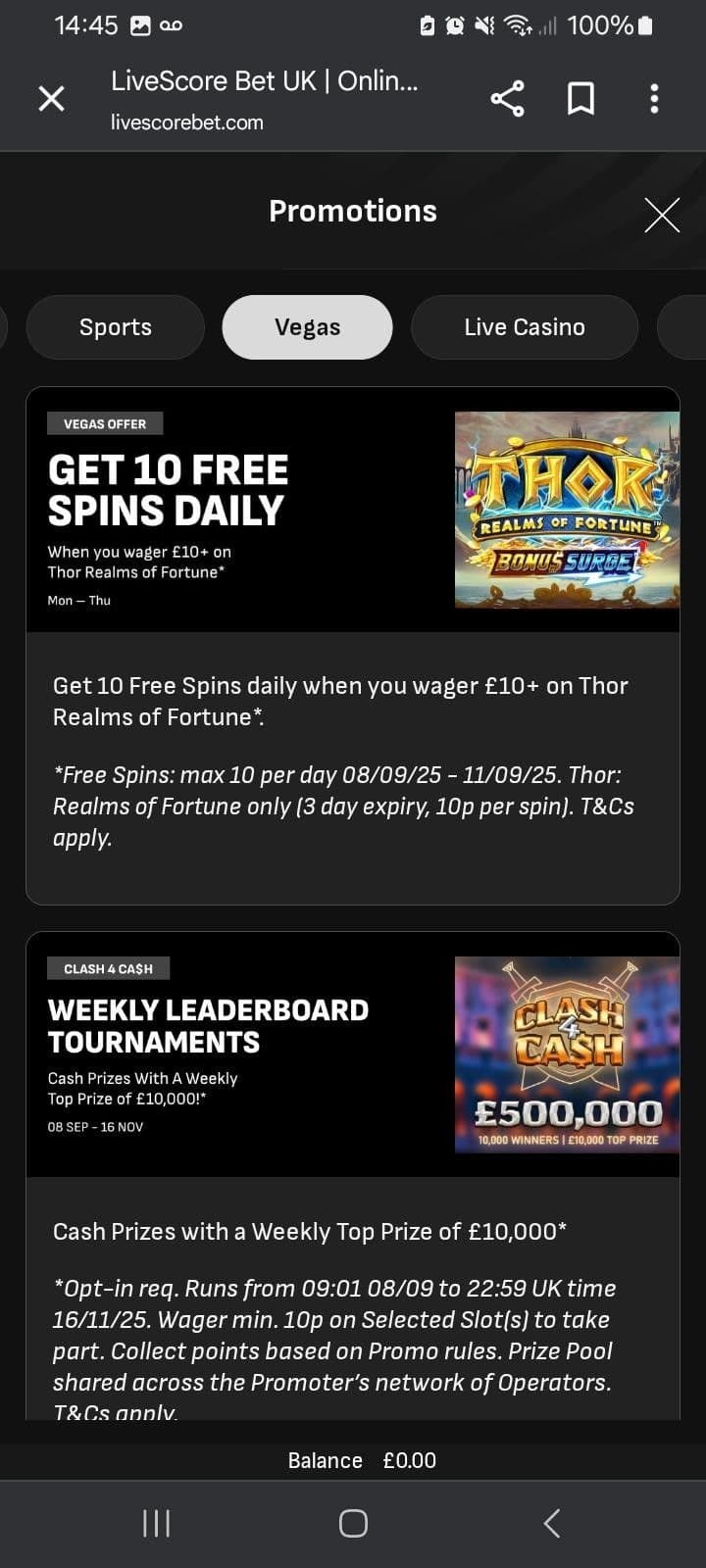 LiveScore Bet Casino Promotions 