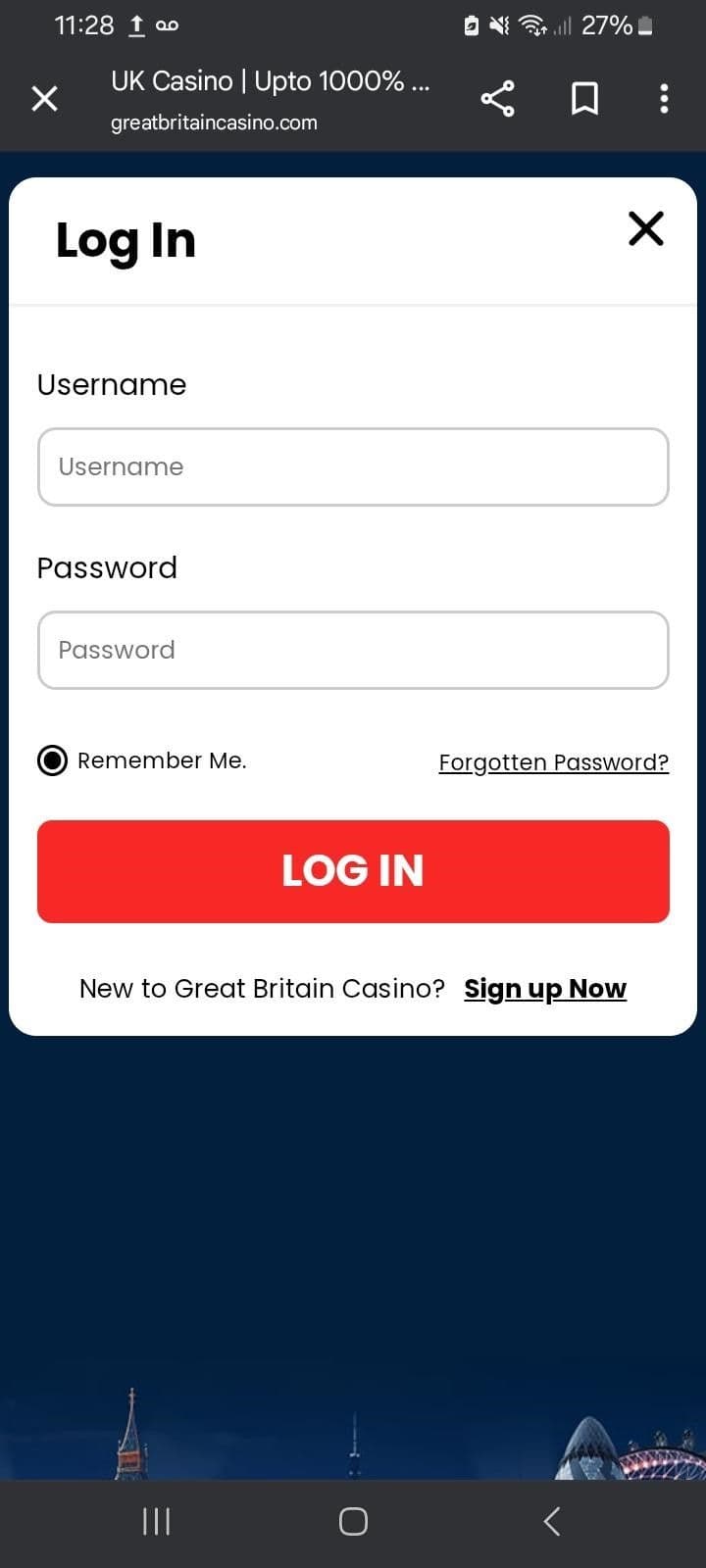 Login to your casino account. 