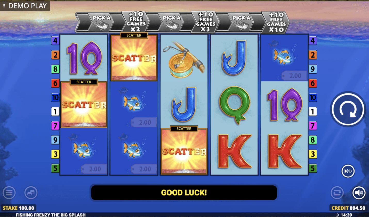 Look out for the scatter symbols ..