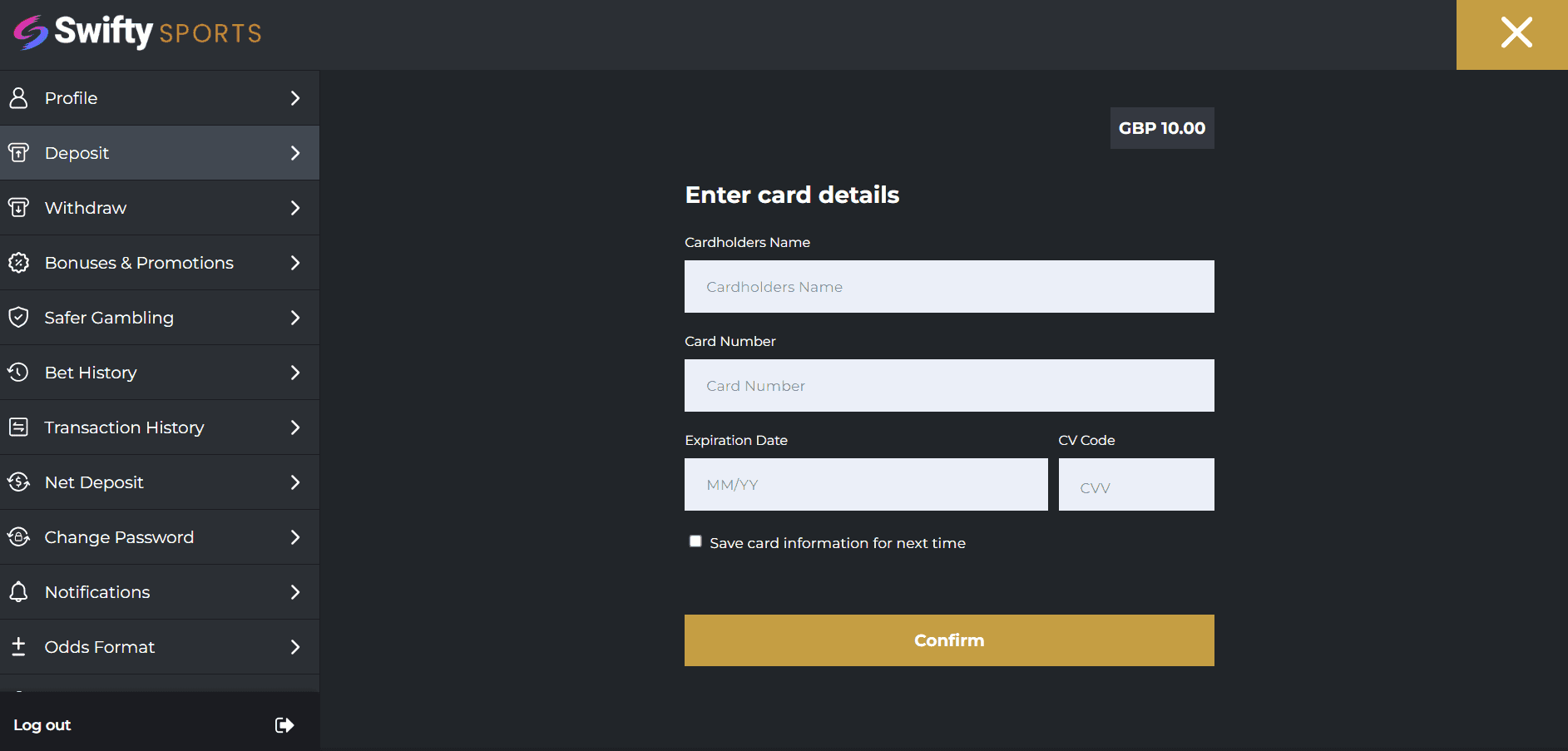 Make your first deposit 