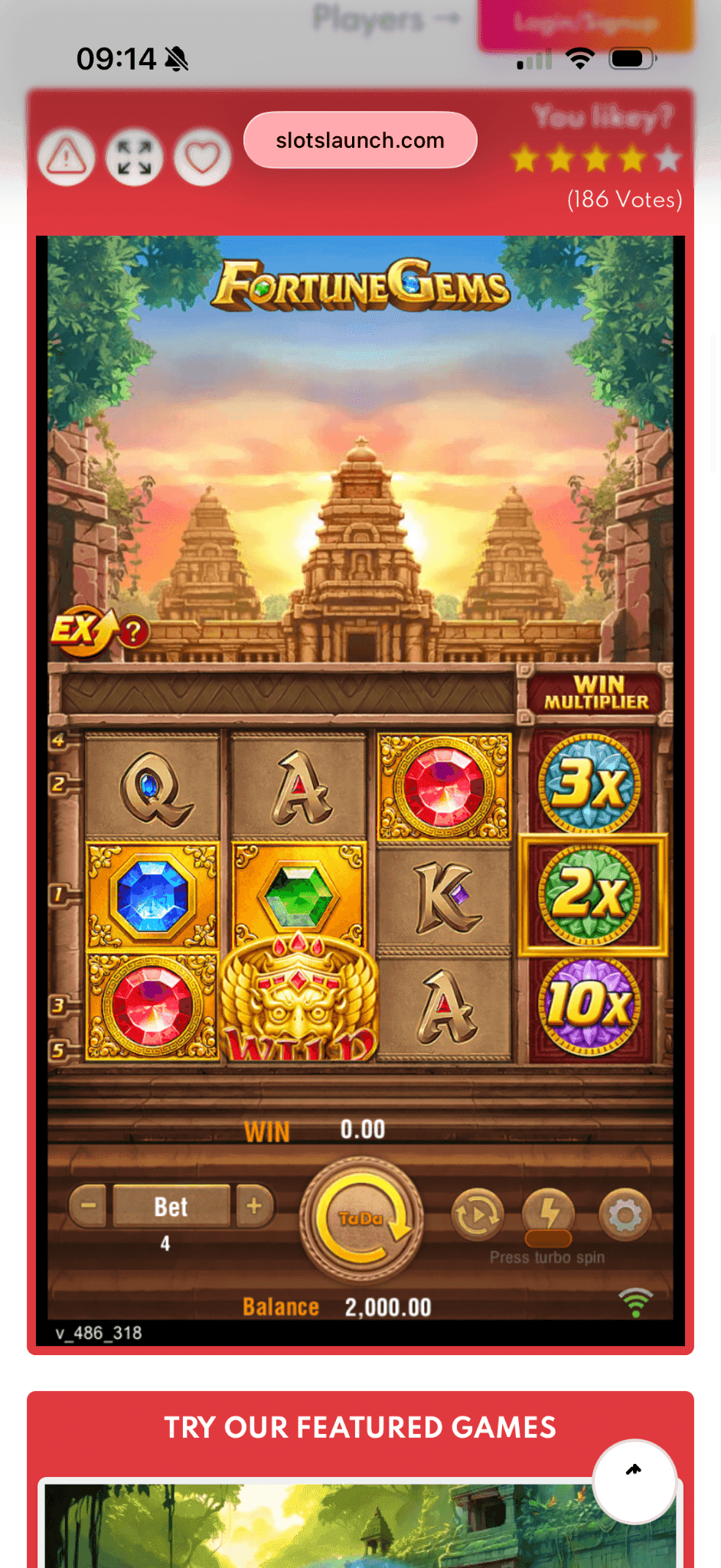 Mobile Play Experience fortune gems!