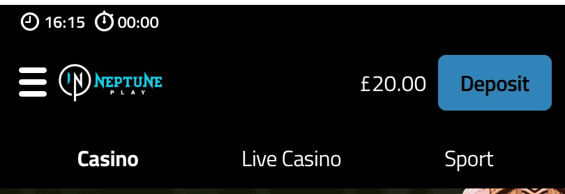 Once you are logged in, select Deposit