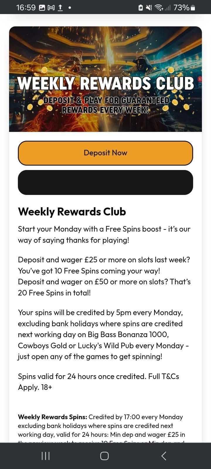 Weekly Rewards Club