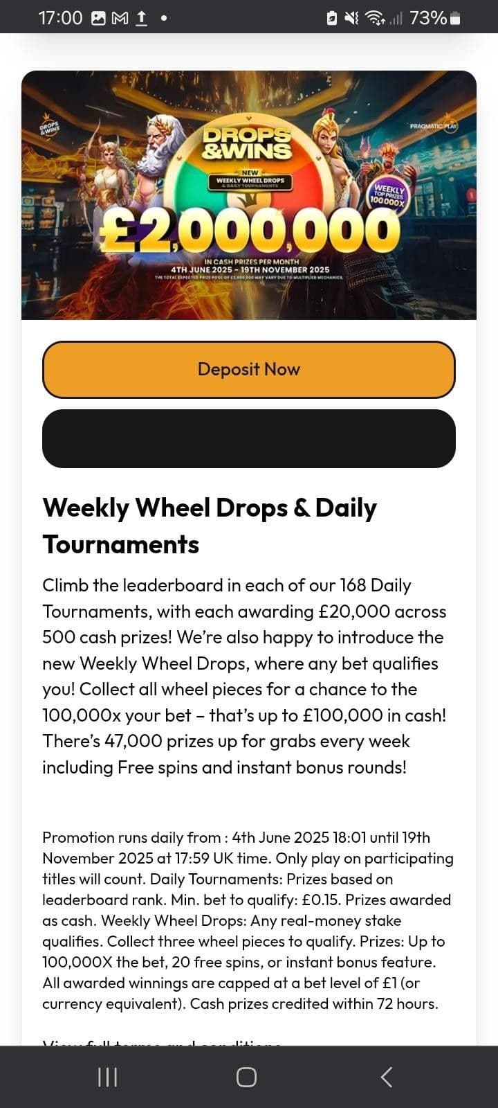 Weekly Wheel Drops & Daily Tournaments