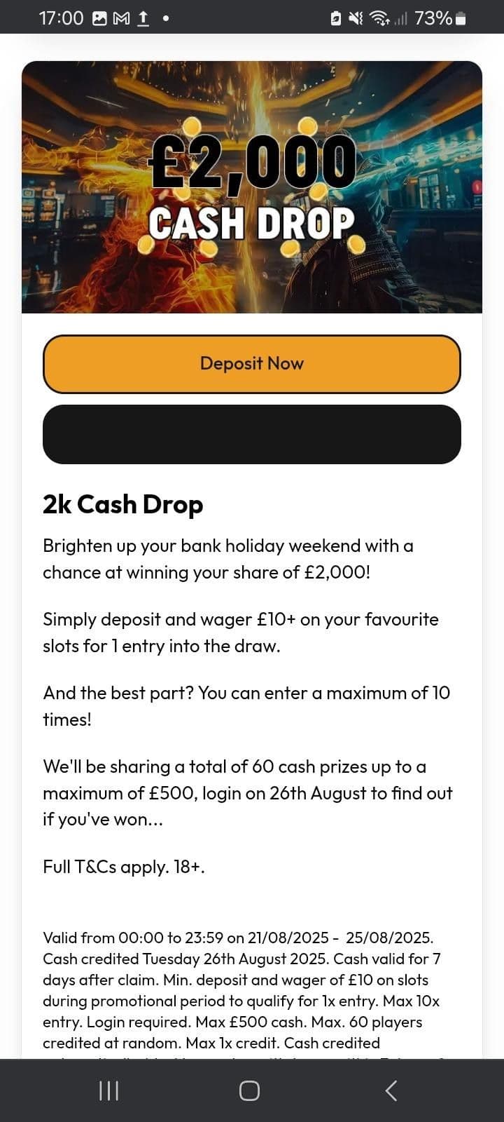 £2K Cash Drop