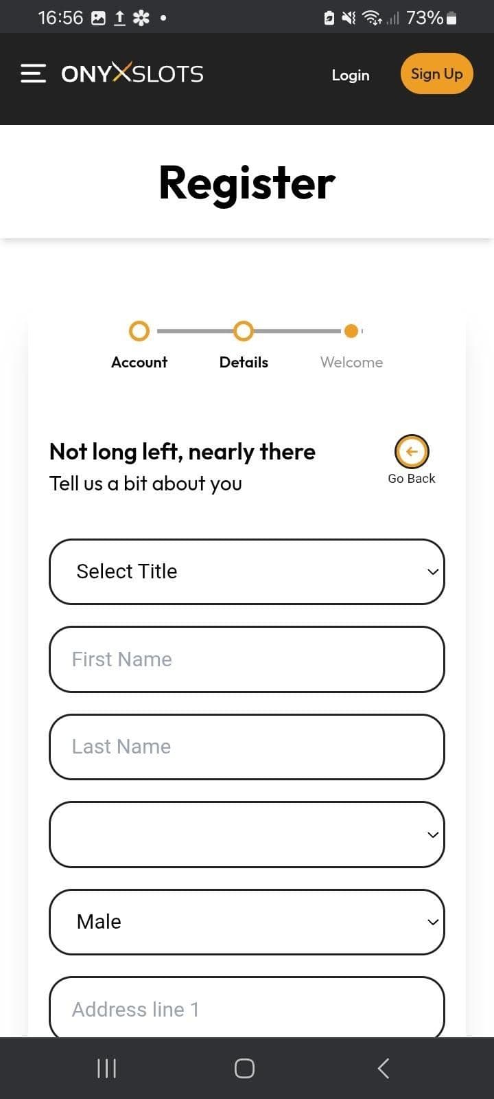 Onyx Slots Registration Guide