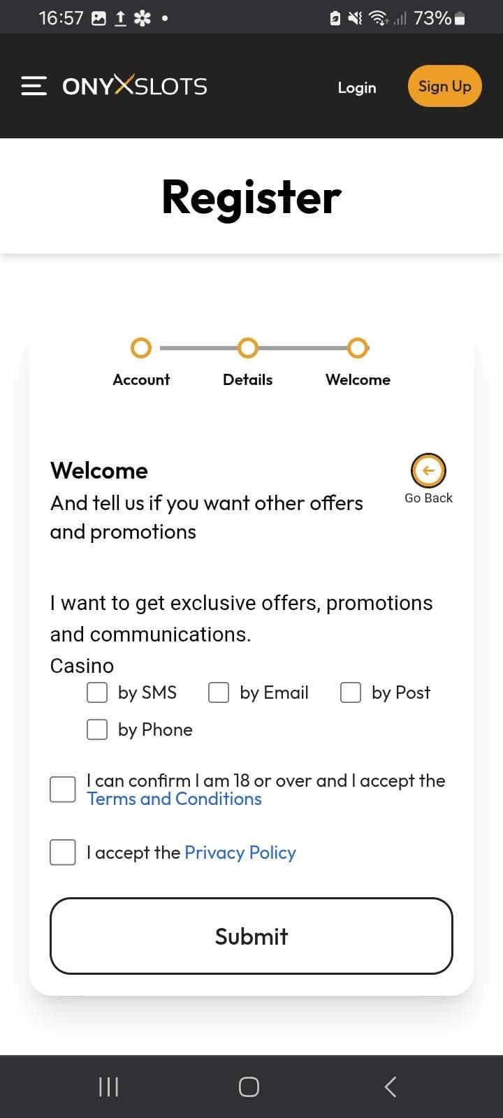 Onyx Slots Registration Guide