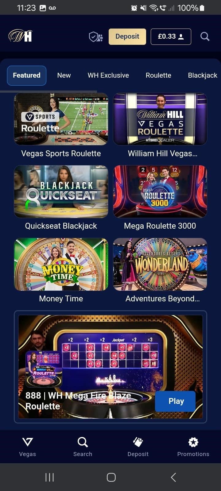 Open the live casino lobby..!