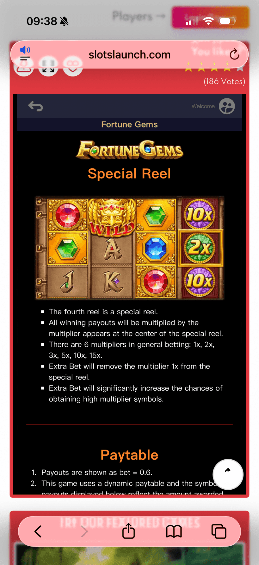 Open up the game and check the pay table 