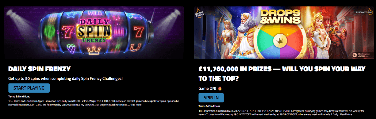 Opt-in to Daily Spins Frenzy Desktop