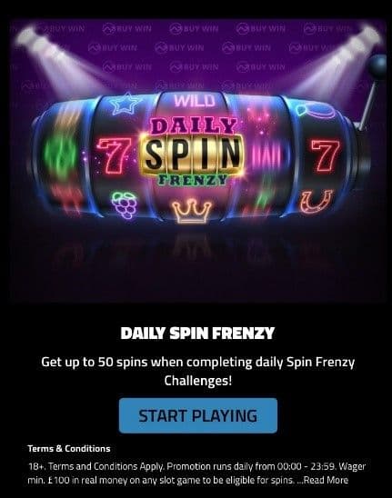 Opt-in to Daily Spins Frenzy mobile