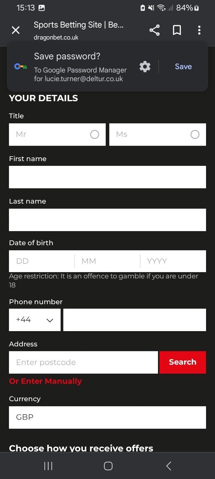 Provide personal details