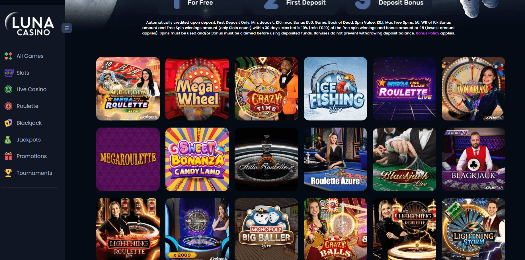 Real Casino Experience at Luna Casino