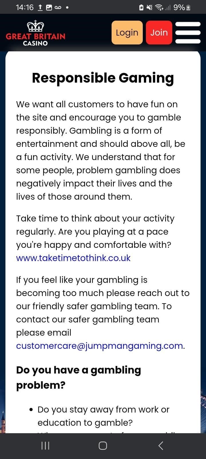 Responsible Gambling 