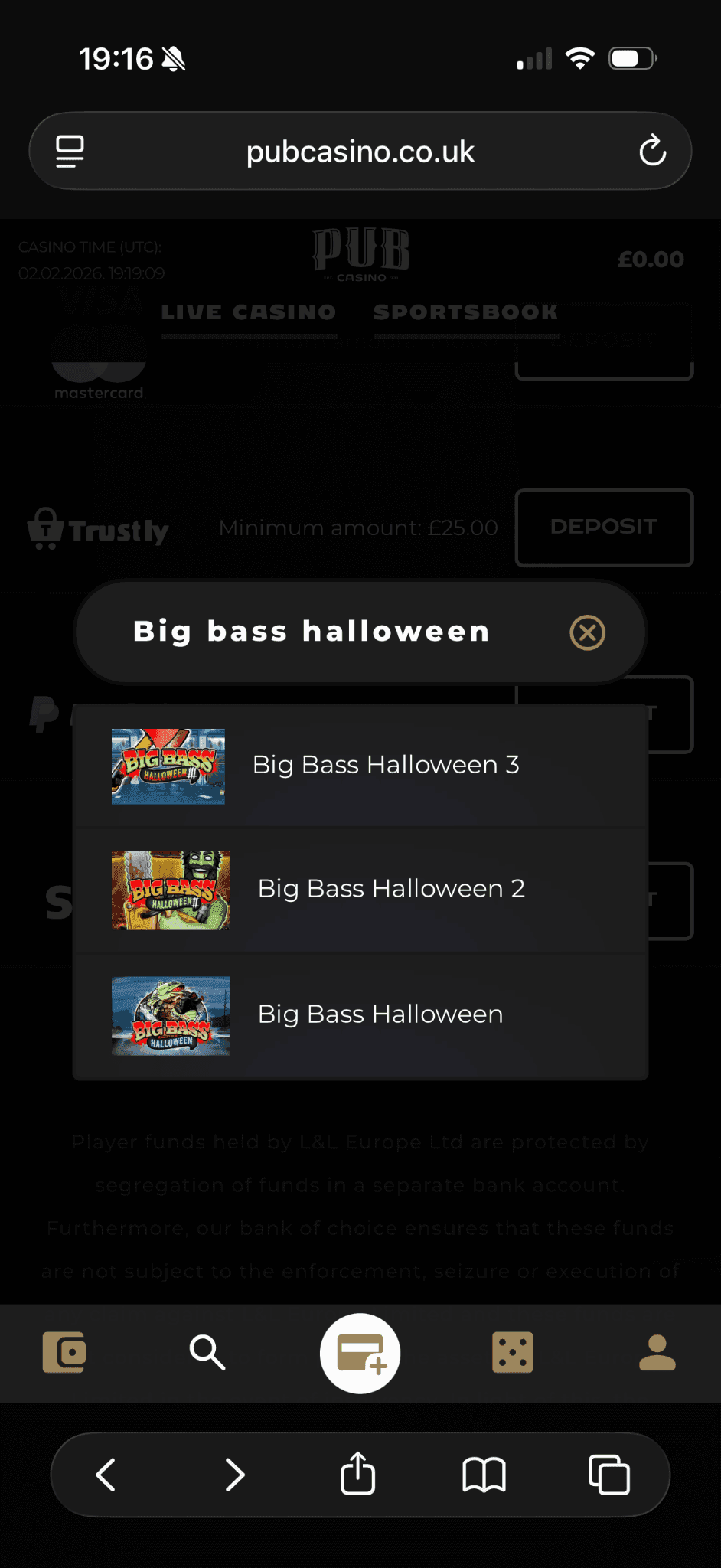Search for Big Bass Halloween in the games lobby.