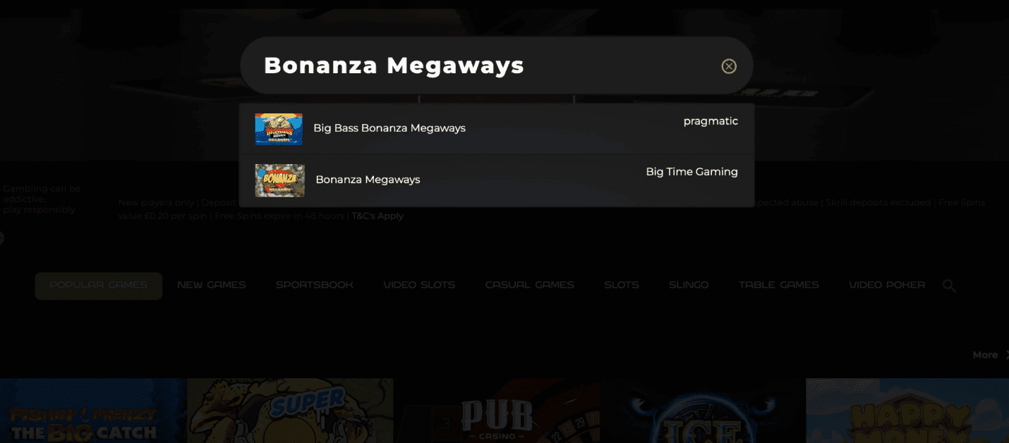 Search for Bonanza Megaways 
