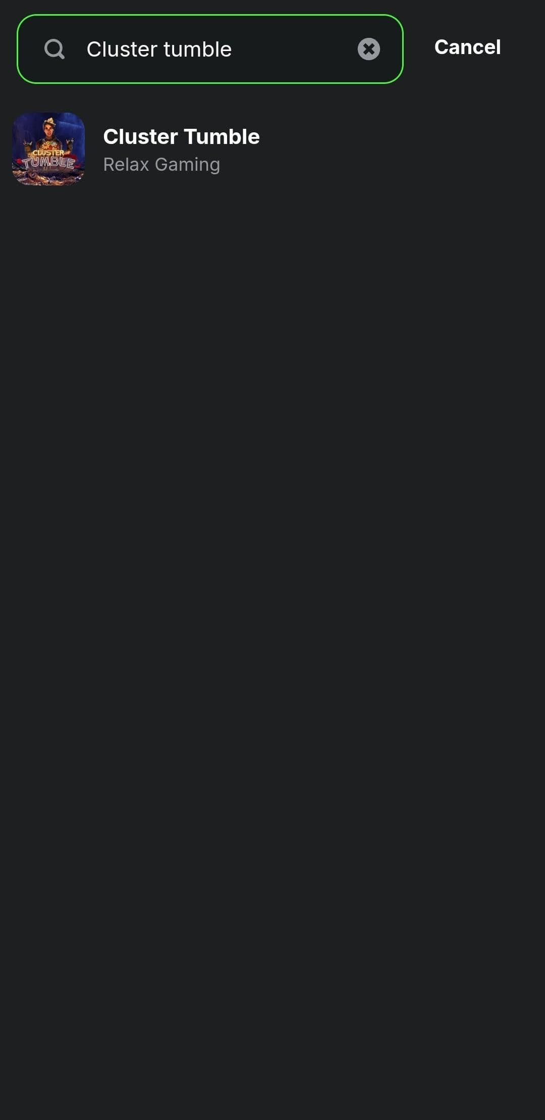 Search for “Cluster Tumble” in the games lobby.