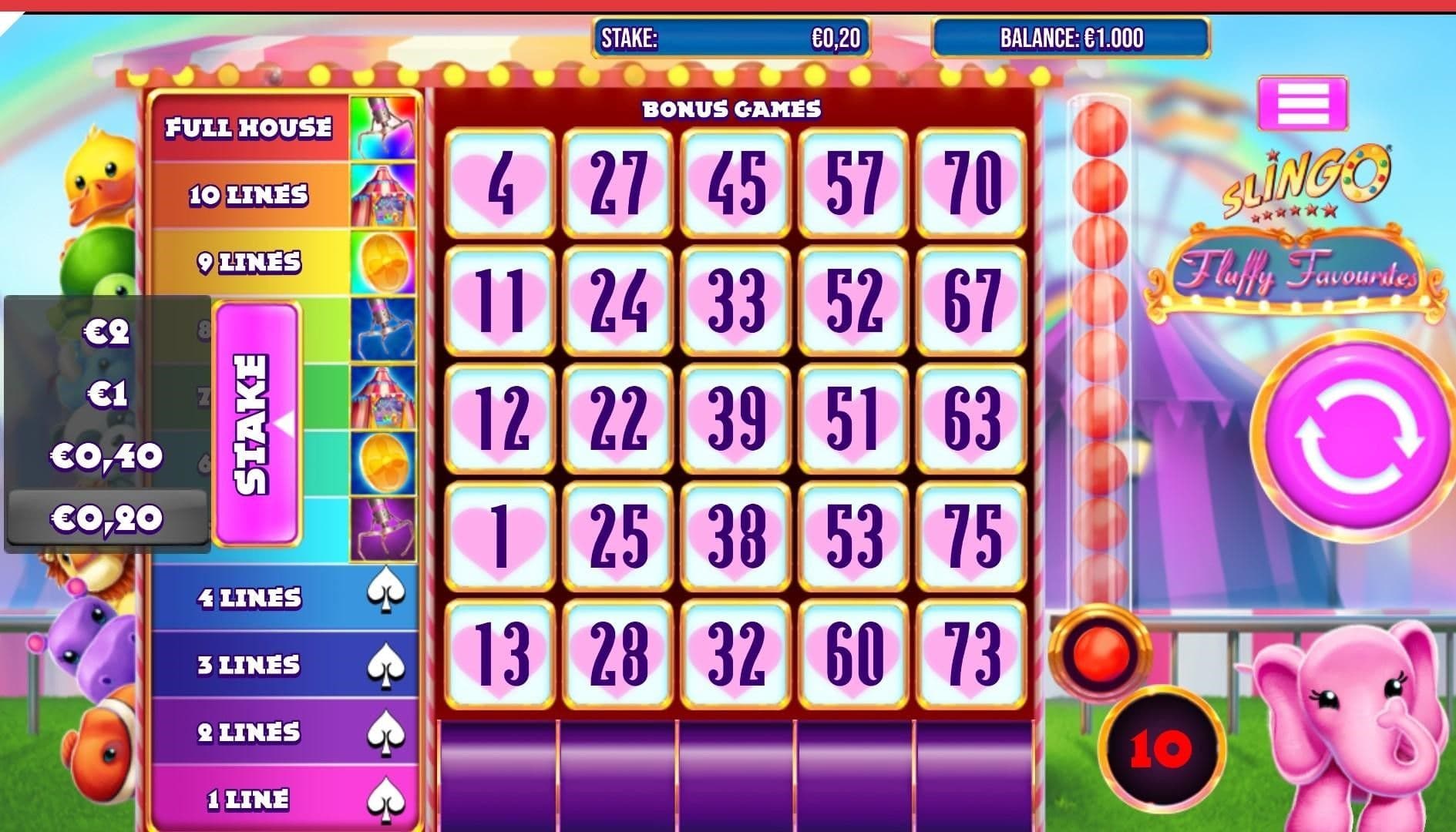 Set Your Stake slingo fluffy slot