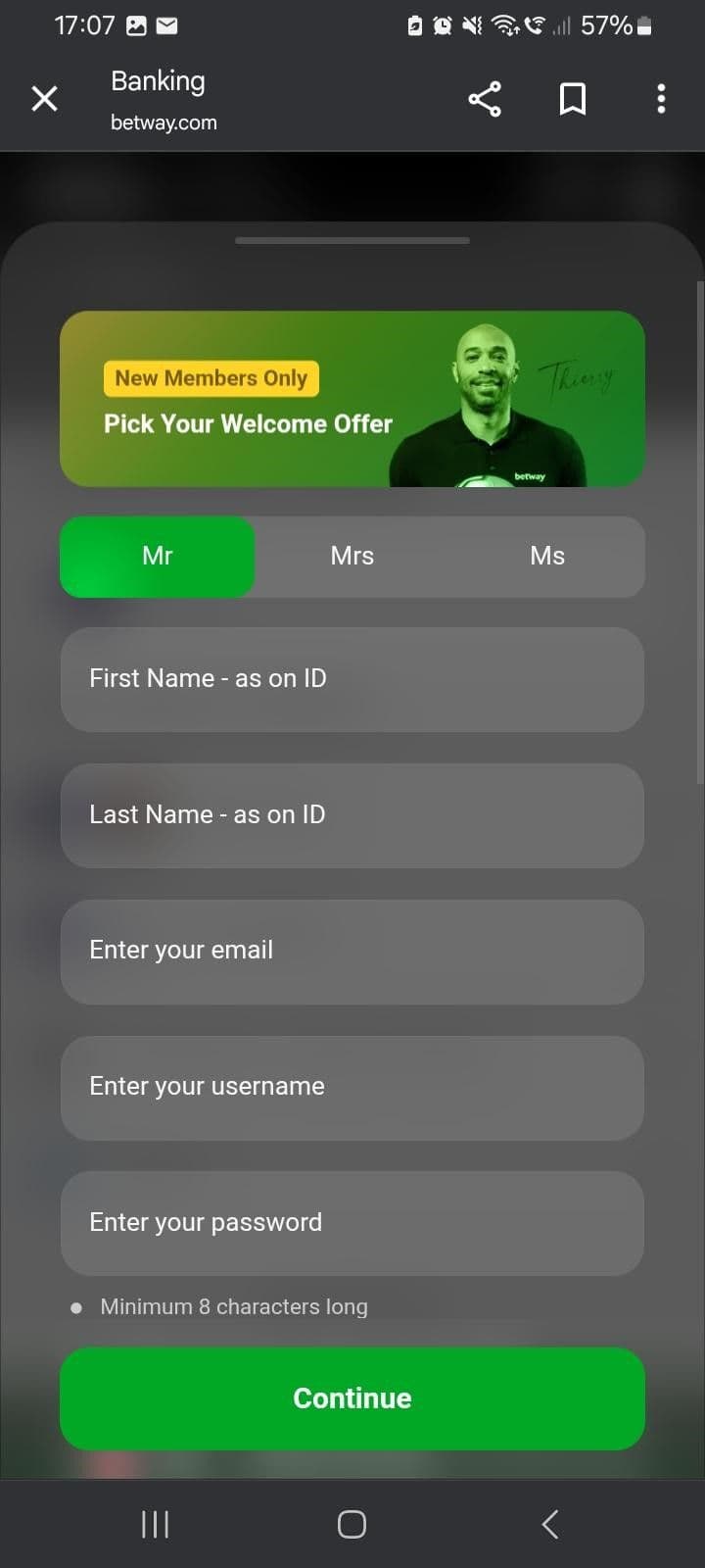 Set up your account, verify your details