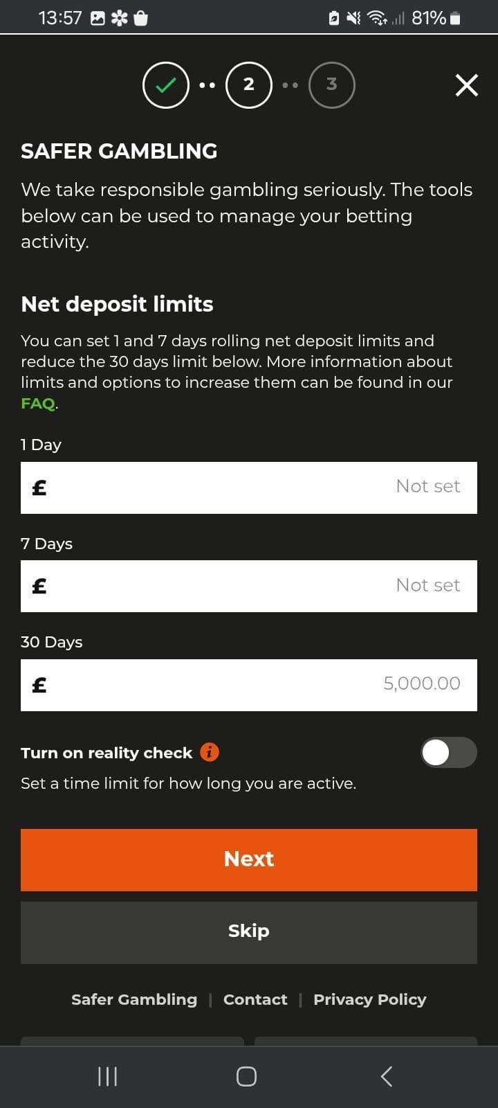 Set your deposit limits AK Bets