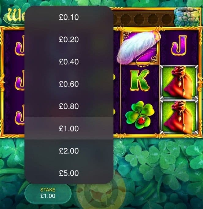 Set your stake and Choose your coin size