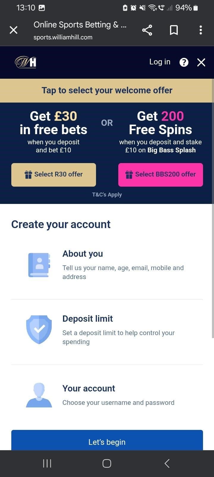 Sign In or Create an Account.