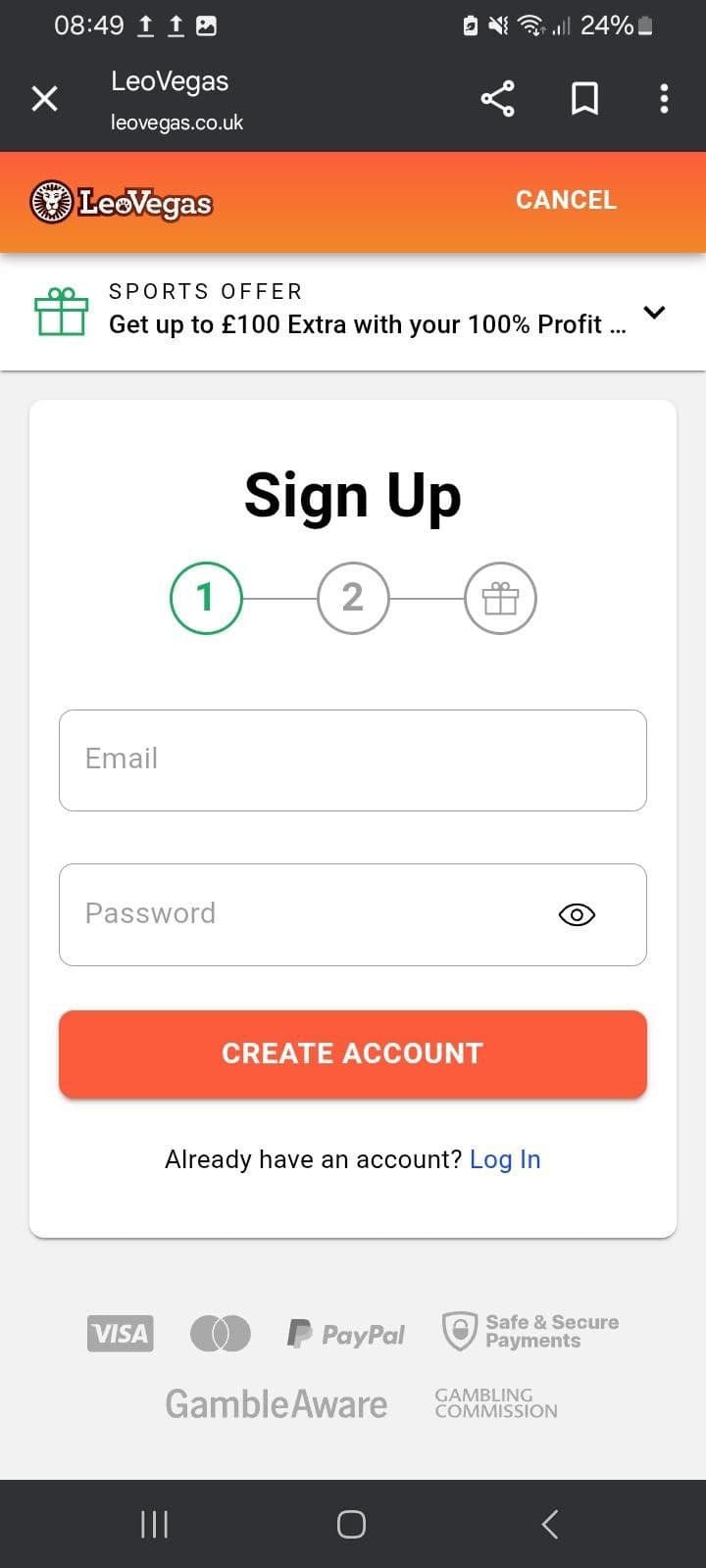 Sign Up LeoVegas