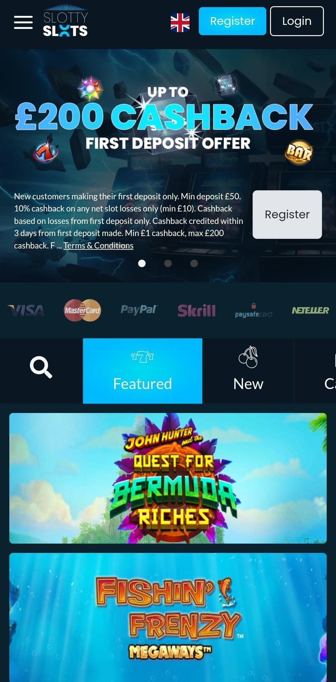 Sign up at a top online casino like Slotty Slots 