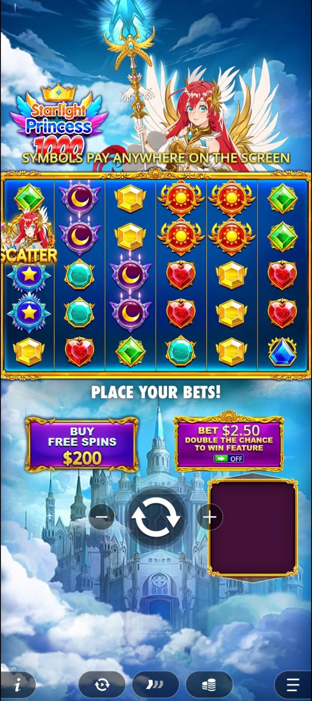 Spin the reels starlight slot