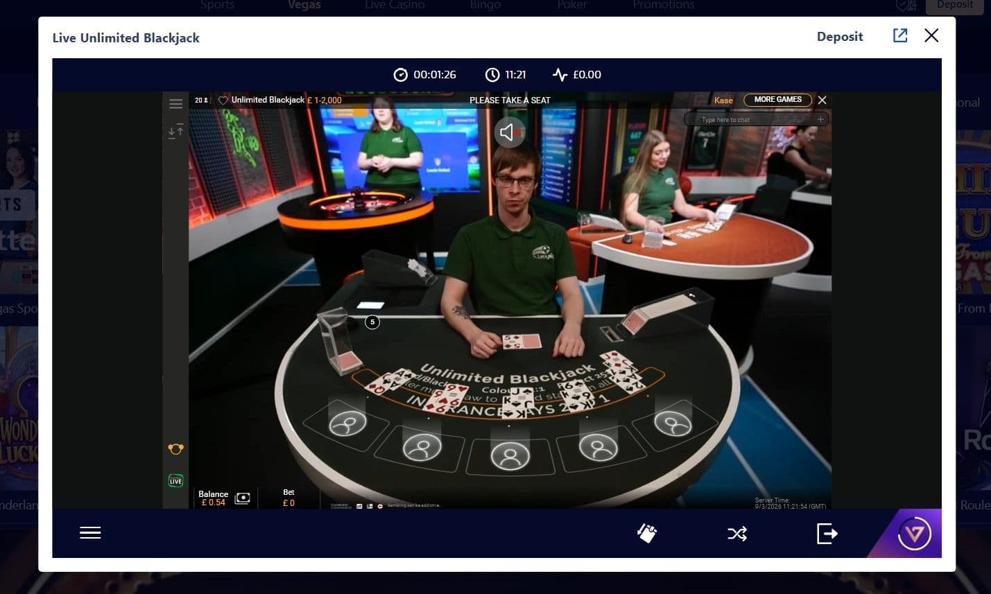 Start the round and watch your cards appear 