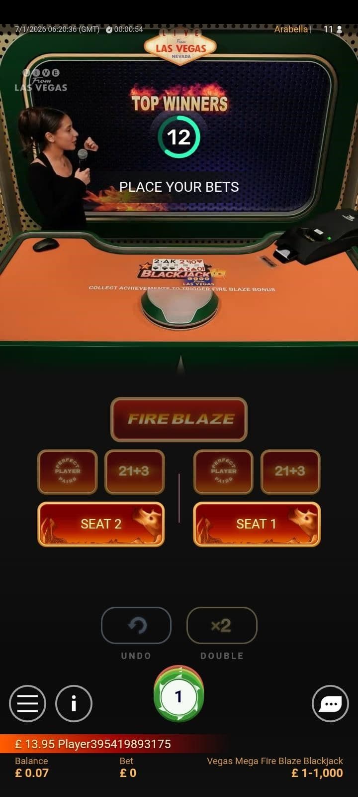 Take a seat at the table and start playing.