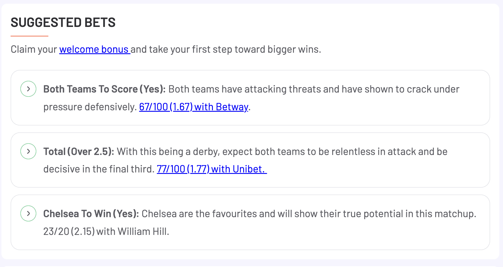 Under Goals Betting Works Suggested bets