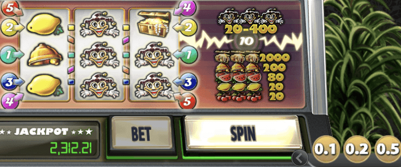 Use the stake selector at the bottom right 