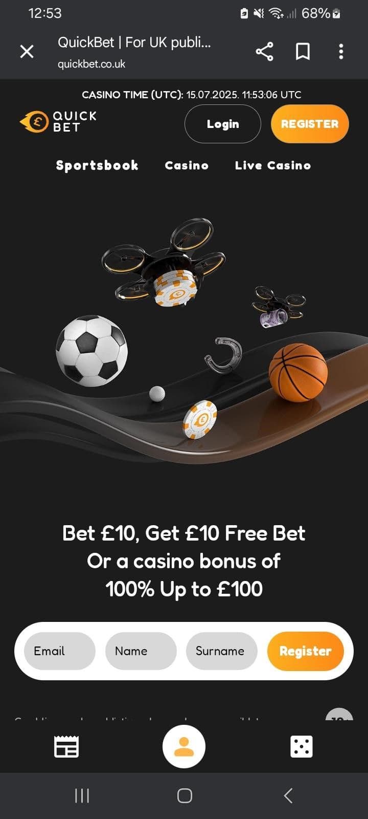 Visit the Quickbet website