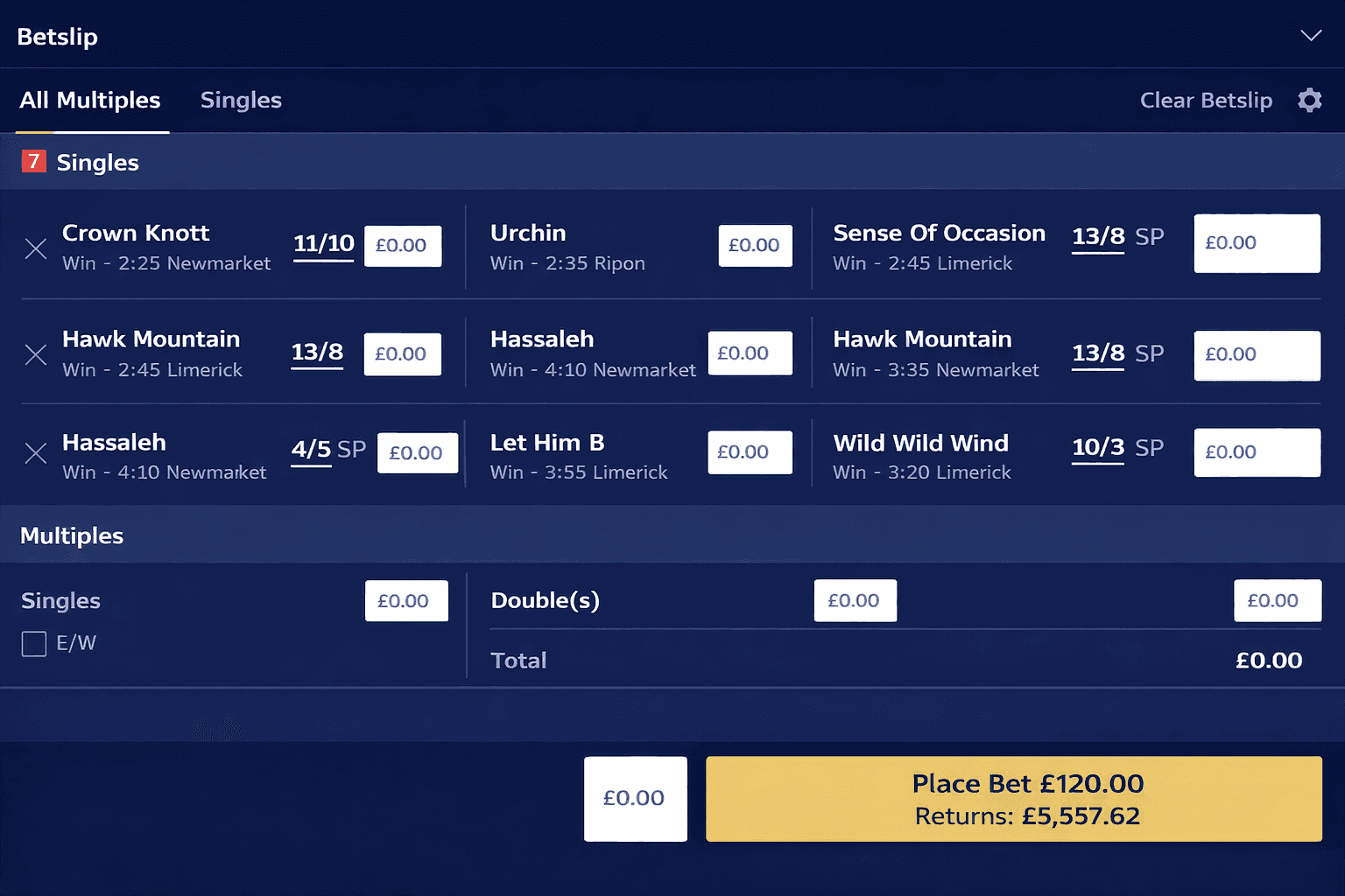 Wait for your races to run or fixtures to finish