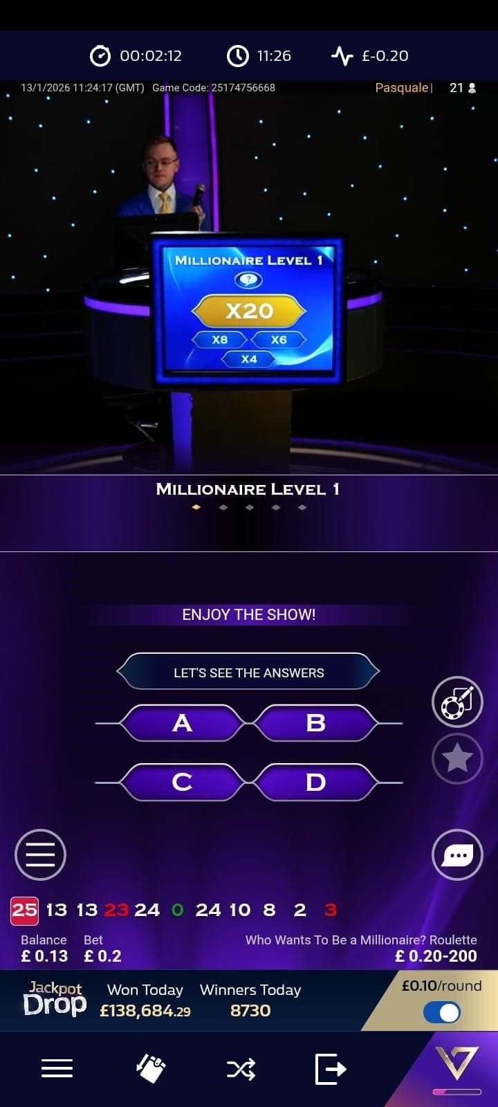 Watch for highlighted Millionaire Numbers 