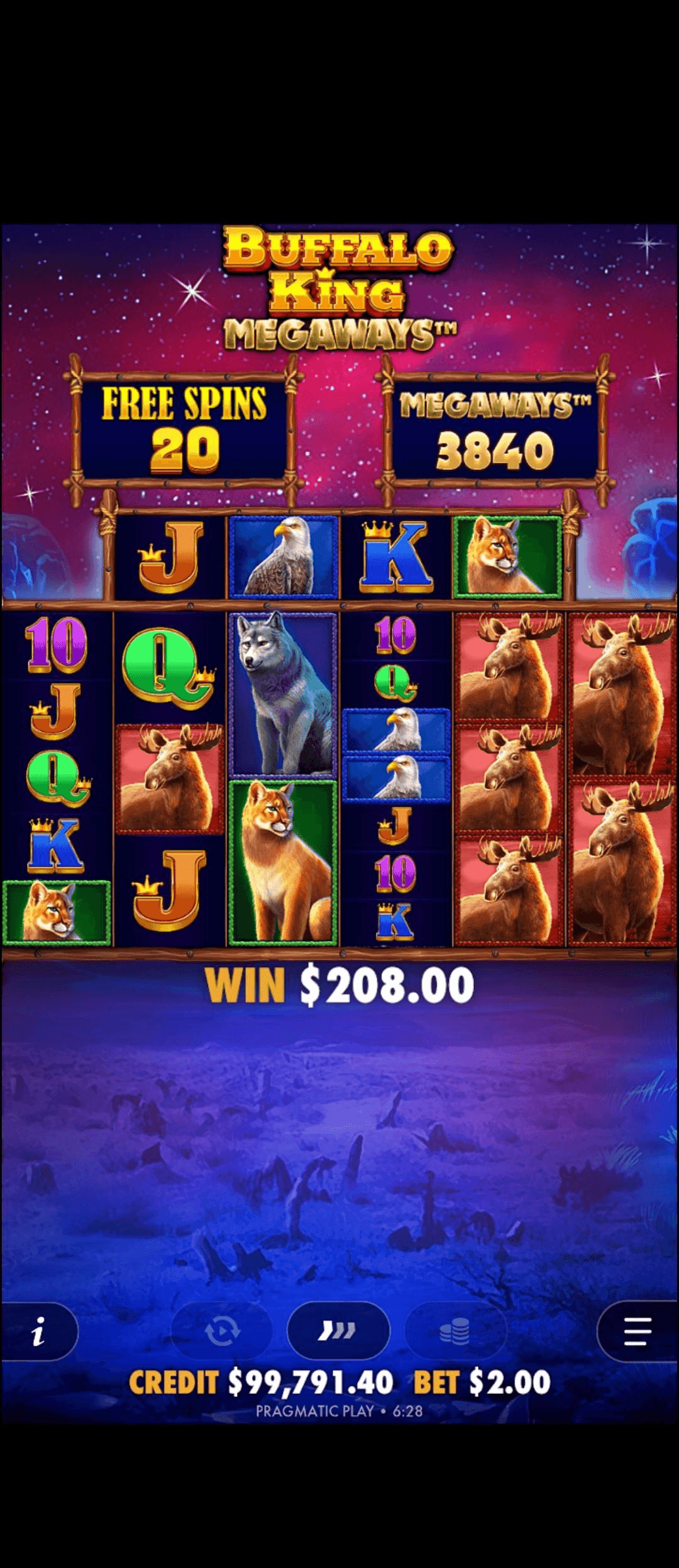 buffalo king Demo Mode vs Real Money Mode.png