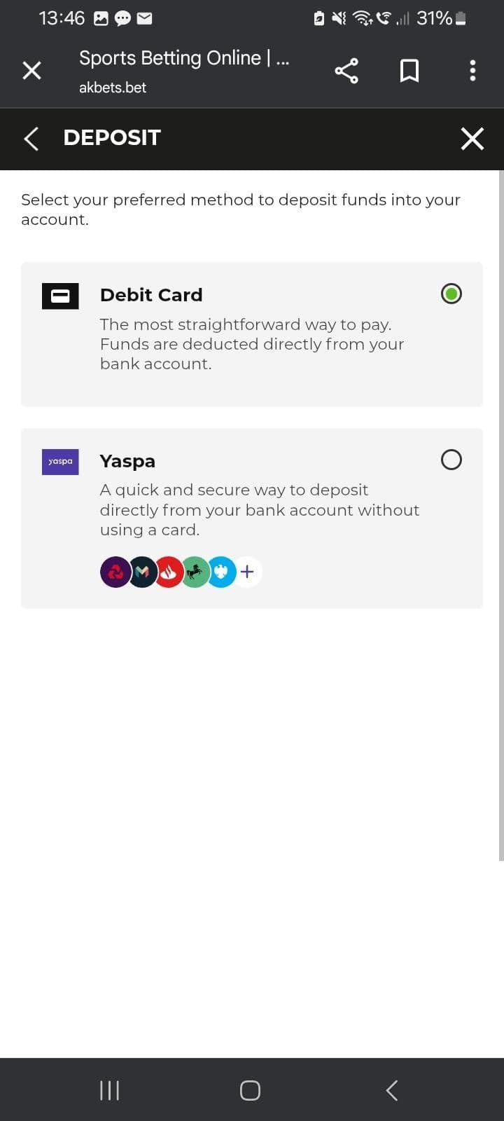 Add funds using your preferred UK betting payment method