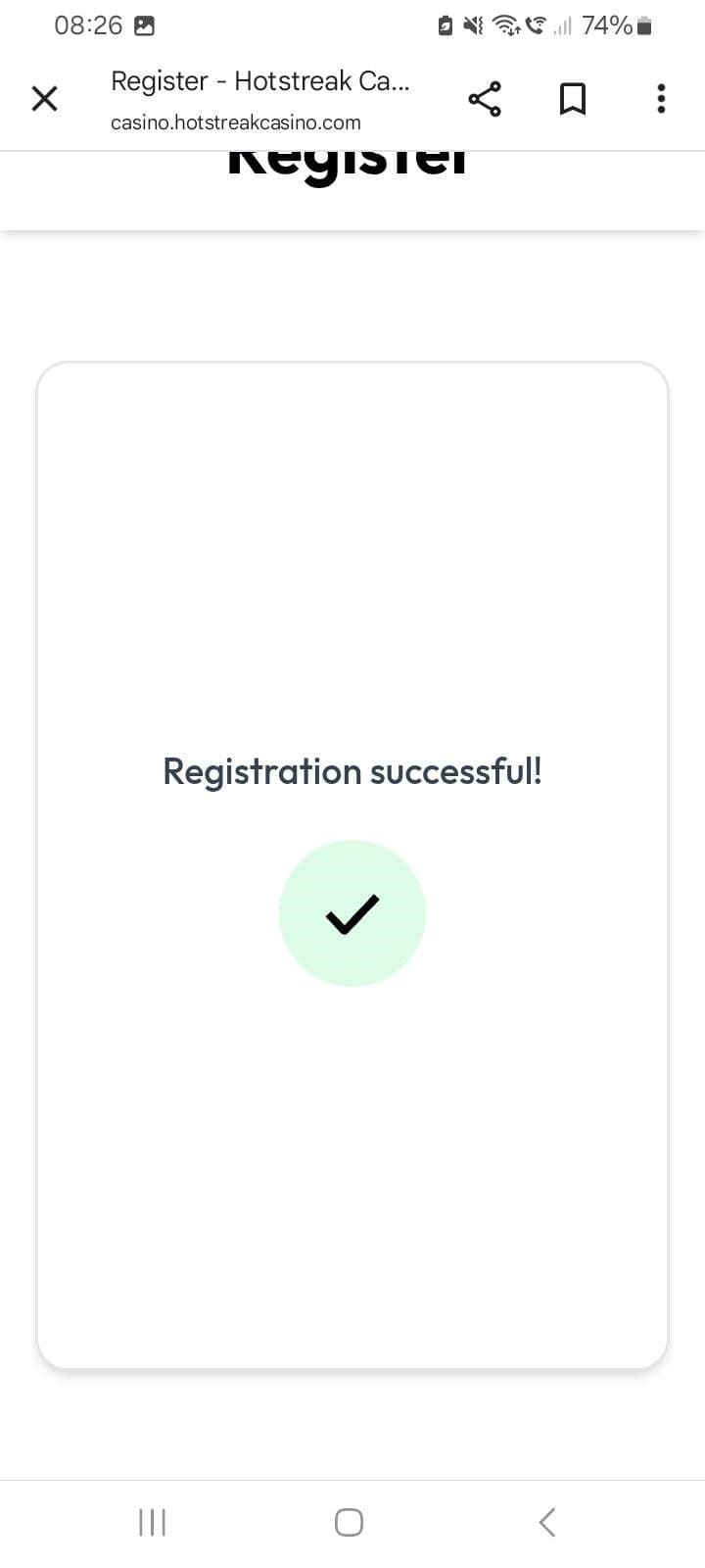 Agree to the terms of service and submit your registration