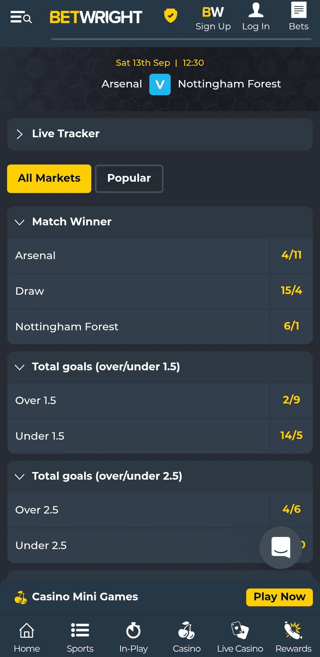Begin Placing Bets