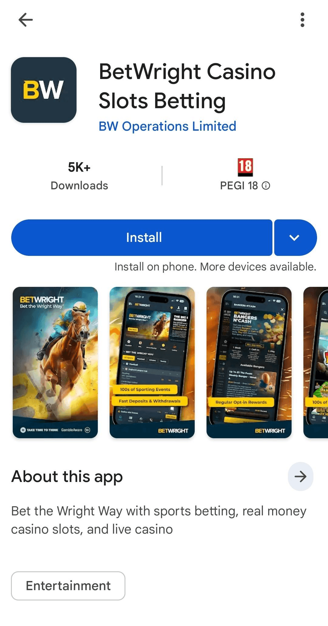 Bet Wright Mobile Experience