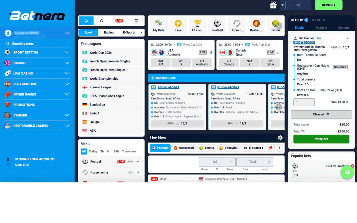 Betnero Sports Markets