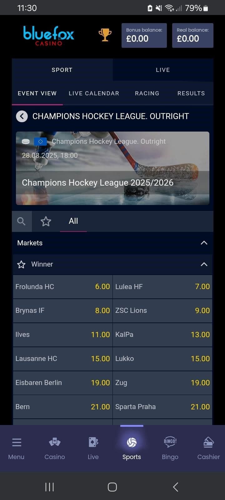 Bluefox Sports Betting Review