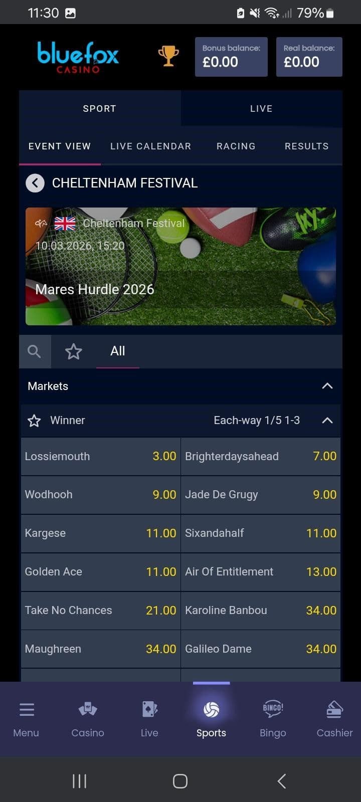 Bluefox Sports Betting