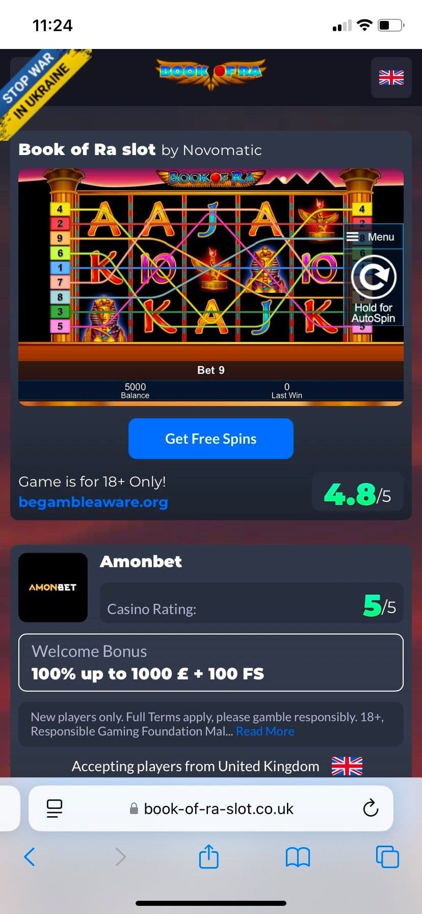 Book of Ra Slot Review RTP 96.21%