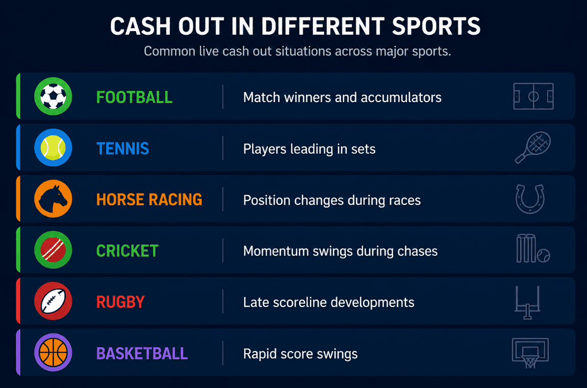 Cash Out in Different Sports