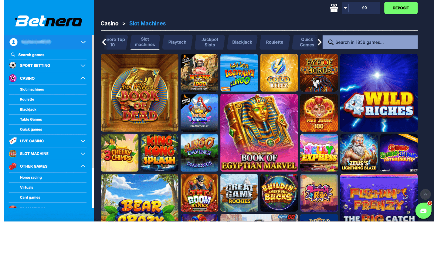 Casino Game Selection betnero