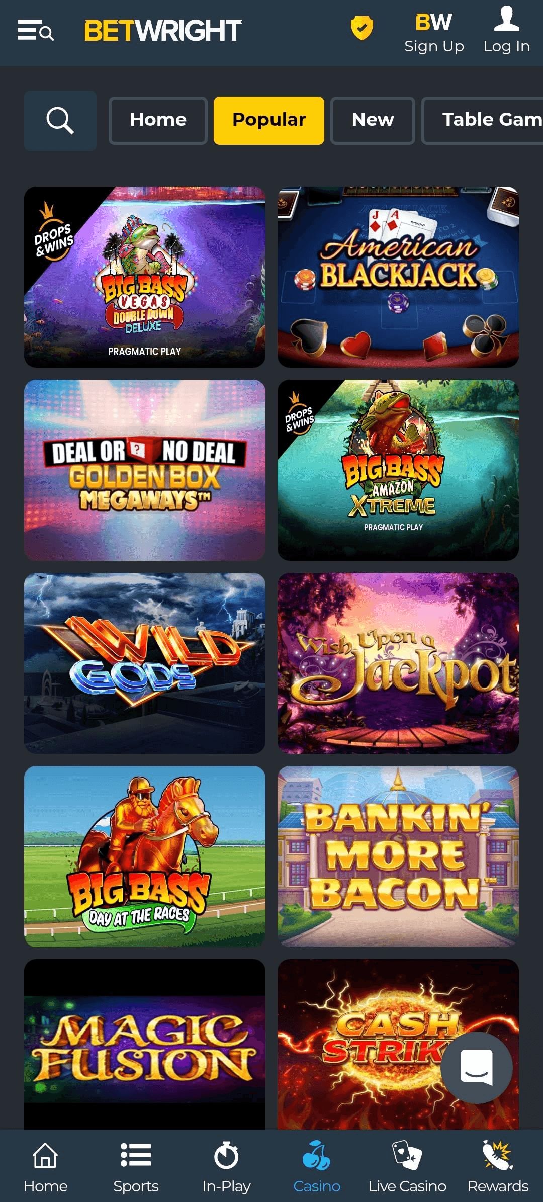 Casino Game Selection betwright