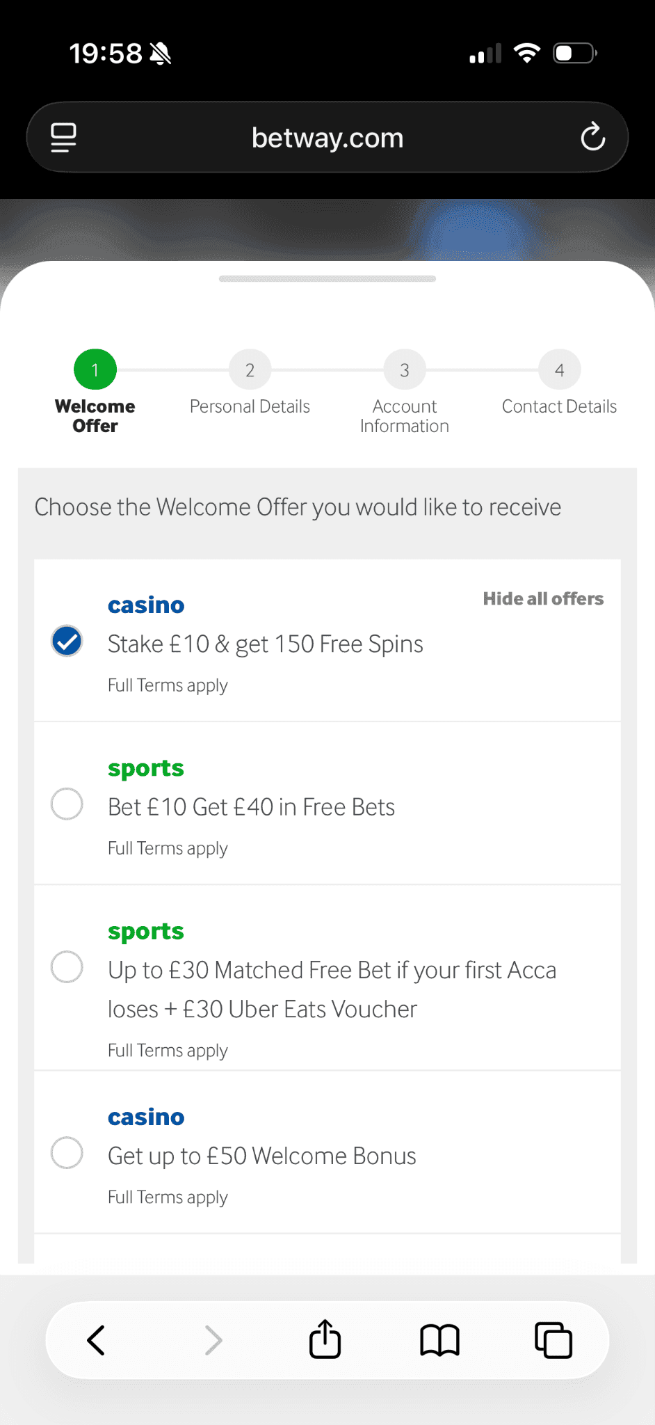 Click on a link on this page to go to the casino’s website